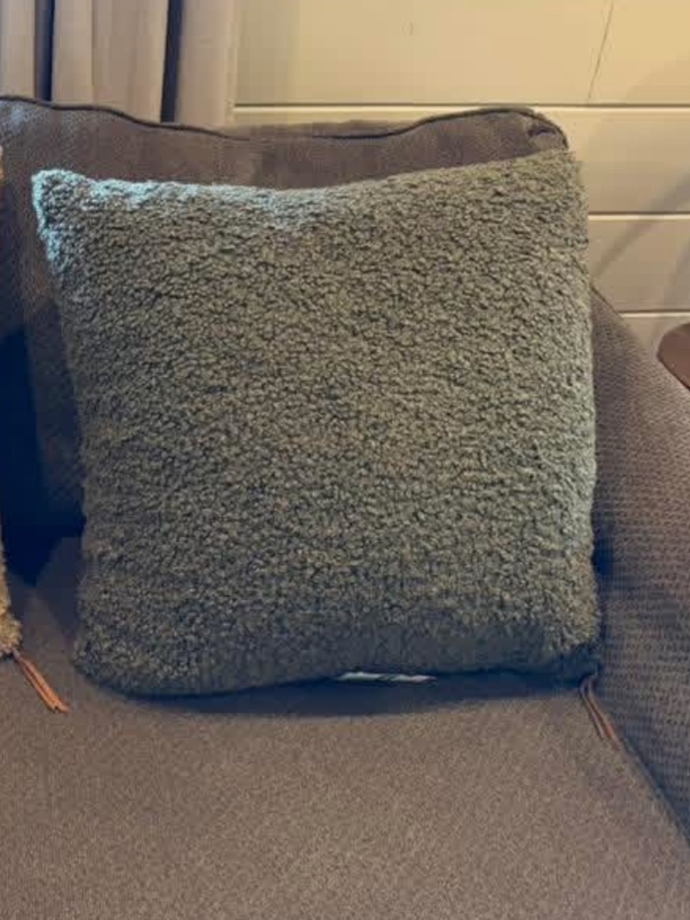 24” threshold Boucle  Square Throw Pillow - green